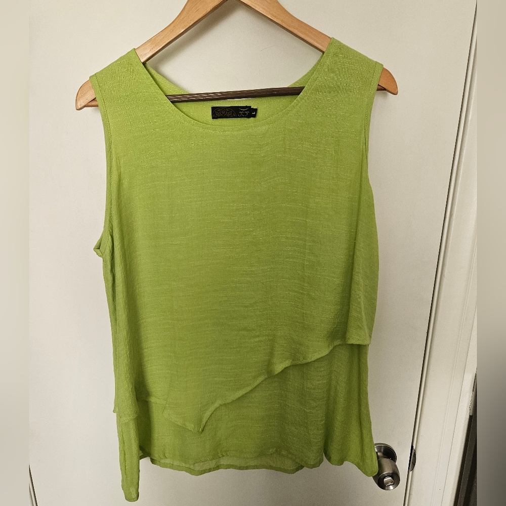 Gaya Lime Green Flowy Blouse Xl View 6